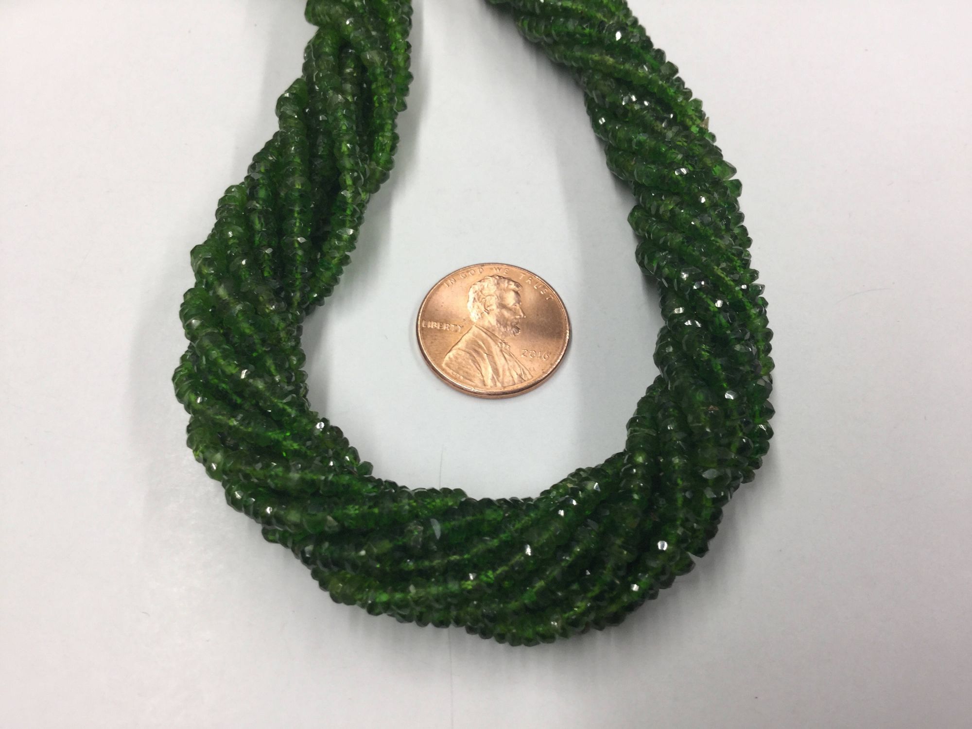 Chrome Diopside Rondelles Faceted
