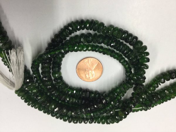 Chrome Diopside Rondelles Faceted