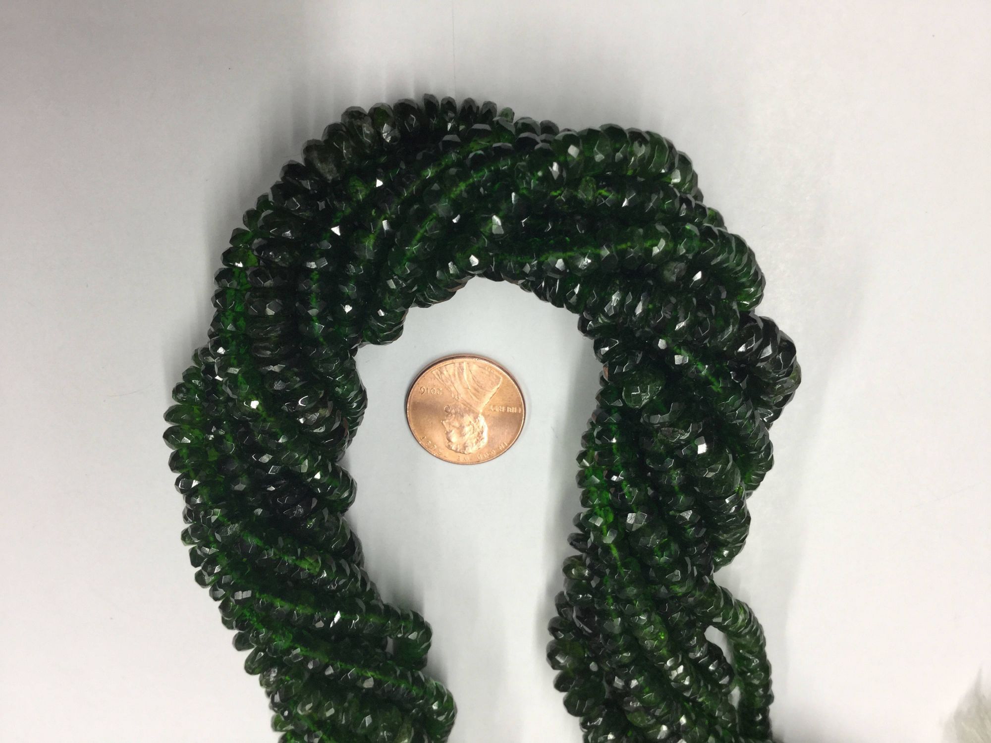 Chrome Diopside Rondelles Faceted