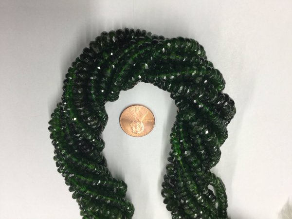 Chrome Diopside Rondelles Faceted