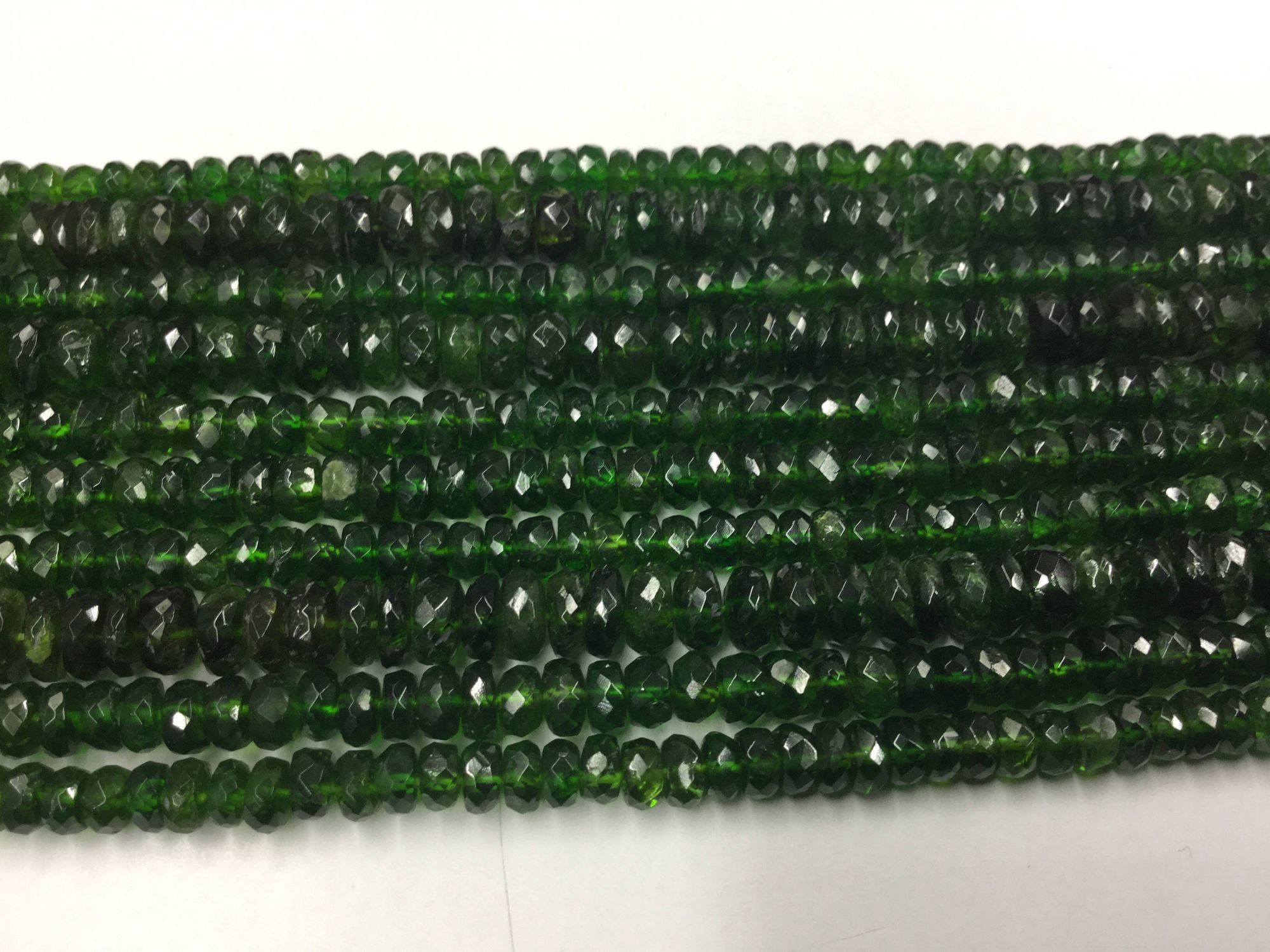 Chrome Diopside Rondelles Faceted