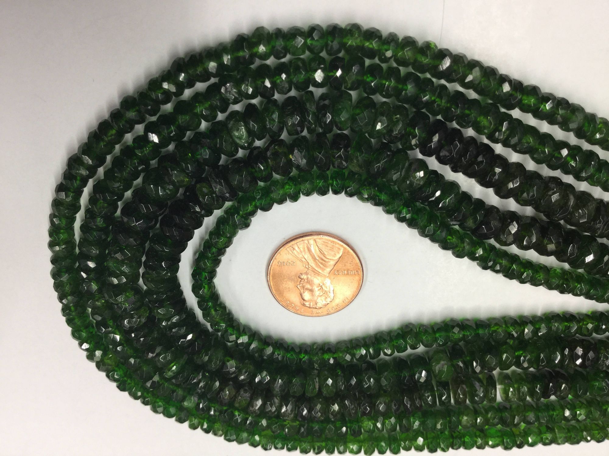 Chrome Diopside Rondelles Faceted
