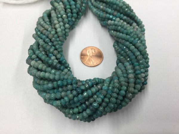 Chrysocolla Rondelles Faceted