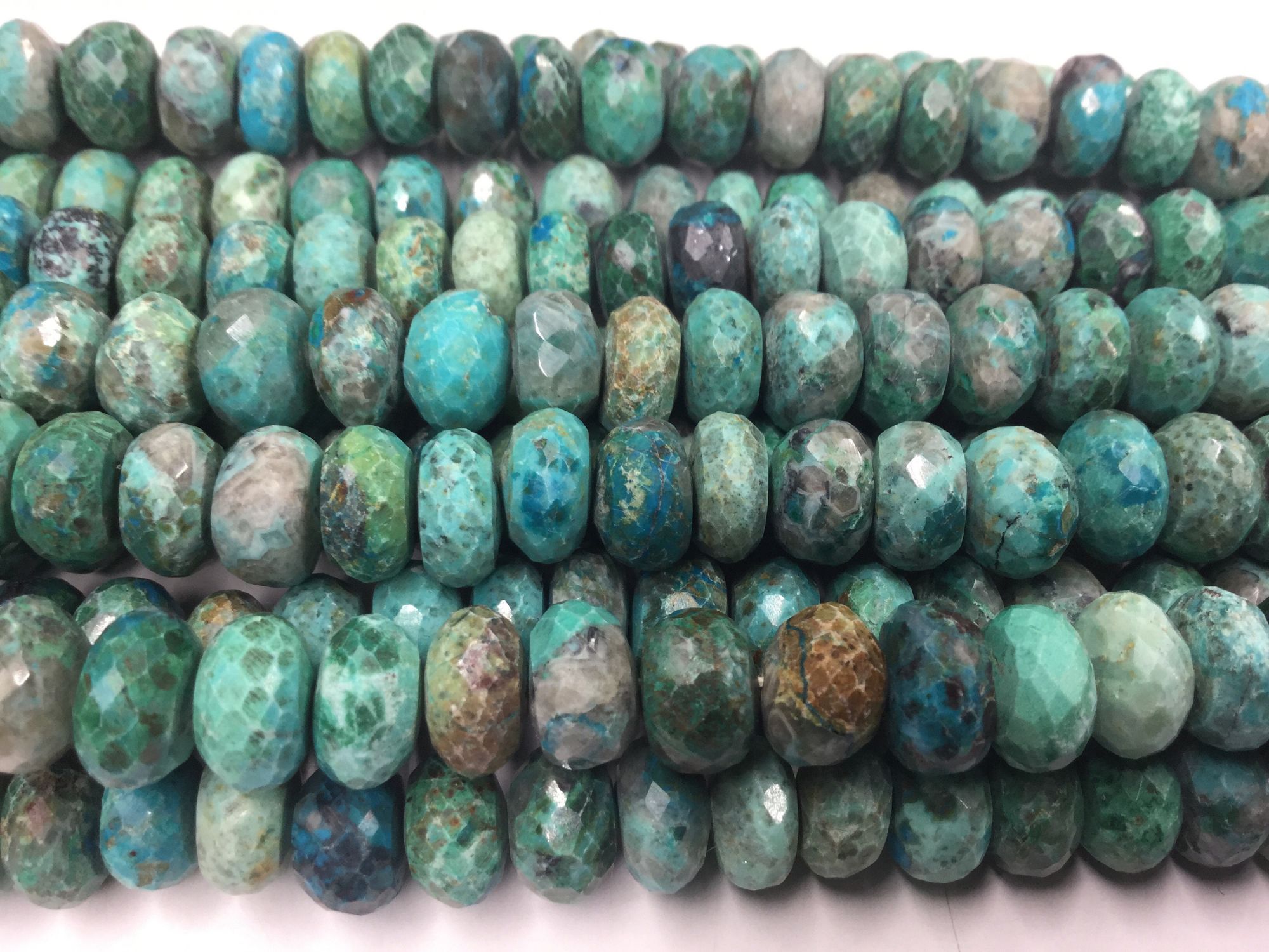 Chrysocolla Rondelles Faceted
