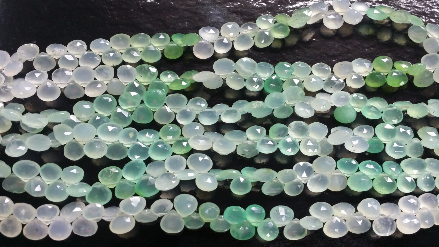 Chrysoprase Hearts Faceted
