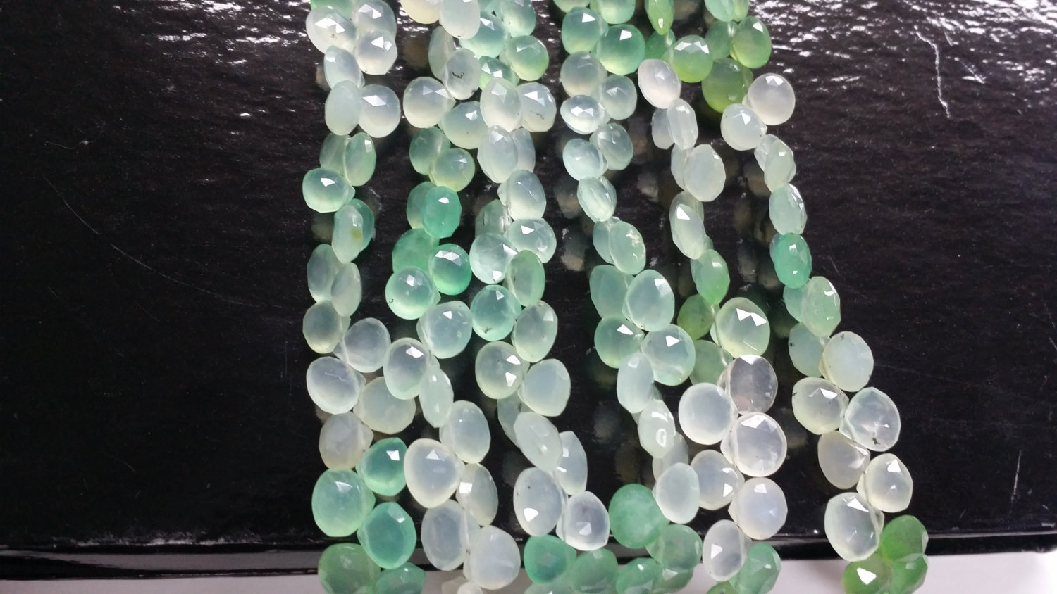 Chrysoprase Hearts Faceted