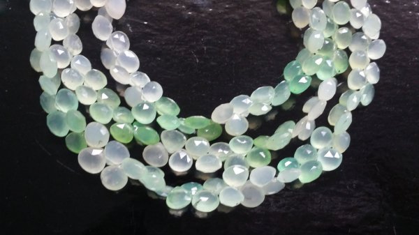 Chrysoprase Hearts Faceted