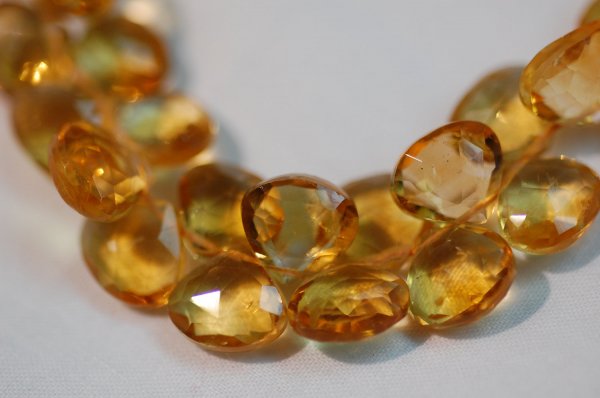 Citrine Hearts Faceted