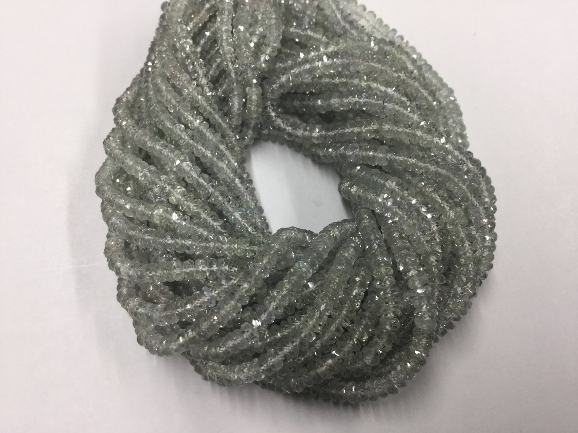 Clear Grey Sapphire Rondelles Faceted