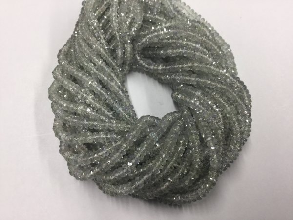 Clear Grey Sapphire Rondelles Faceted