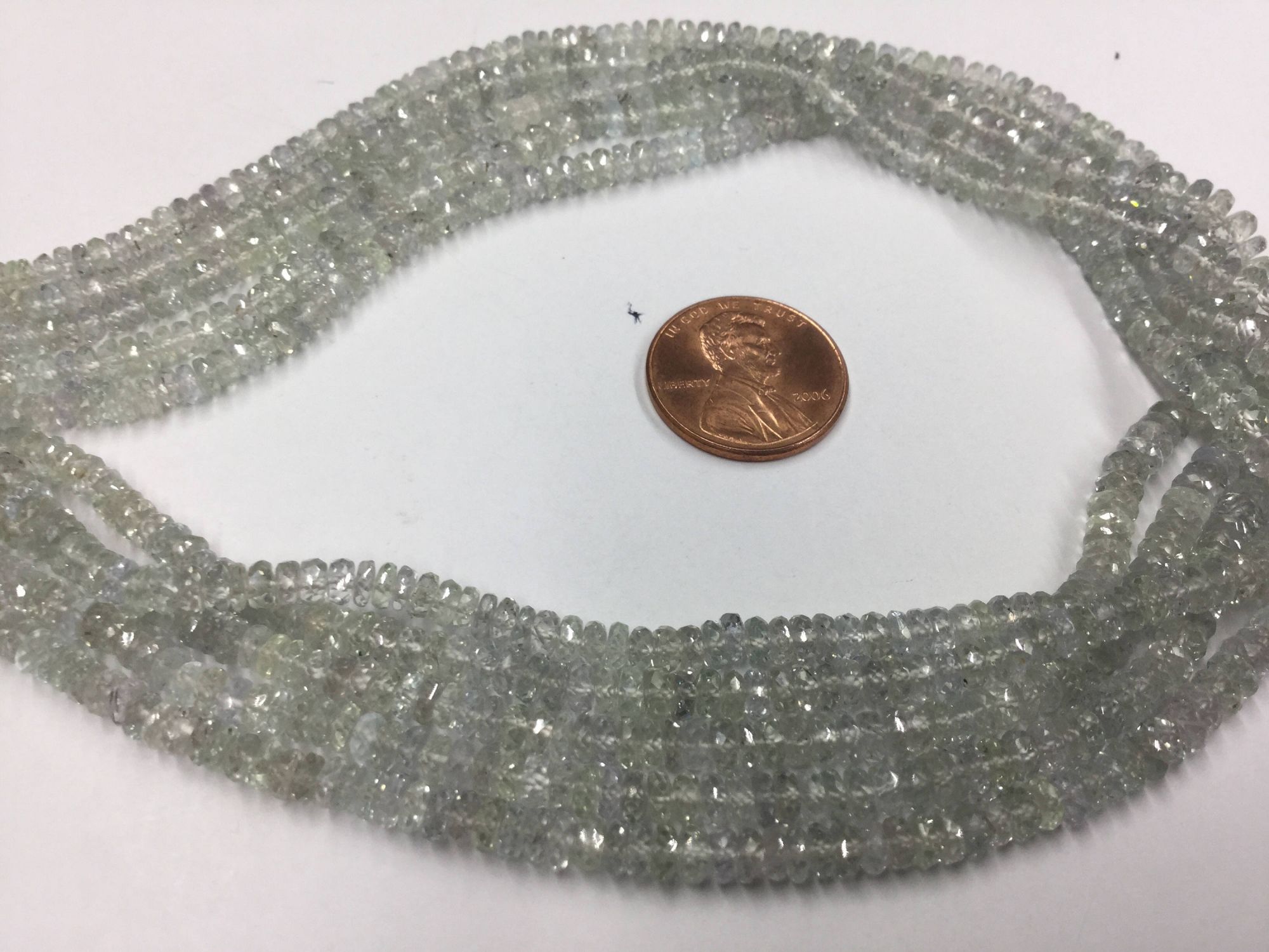 Clear Grey Sapphire Rondelles Faceted