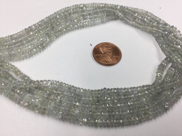 Clear Grey Sapphire Rondelles Faceted