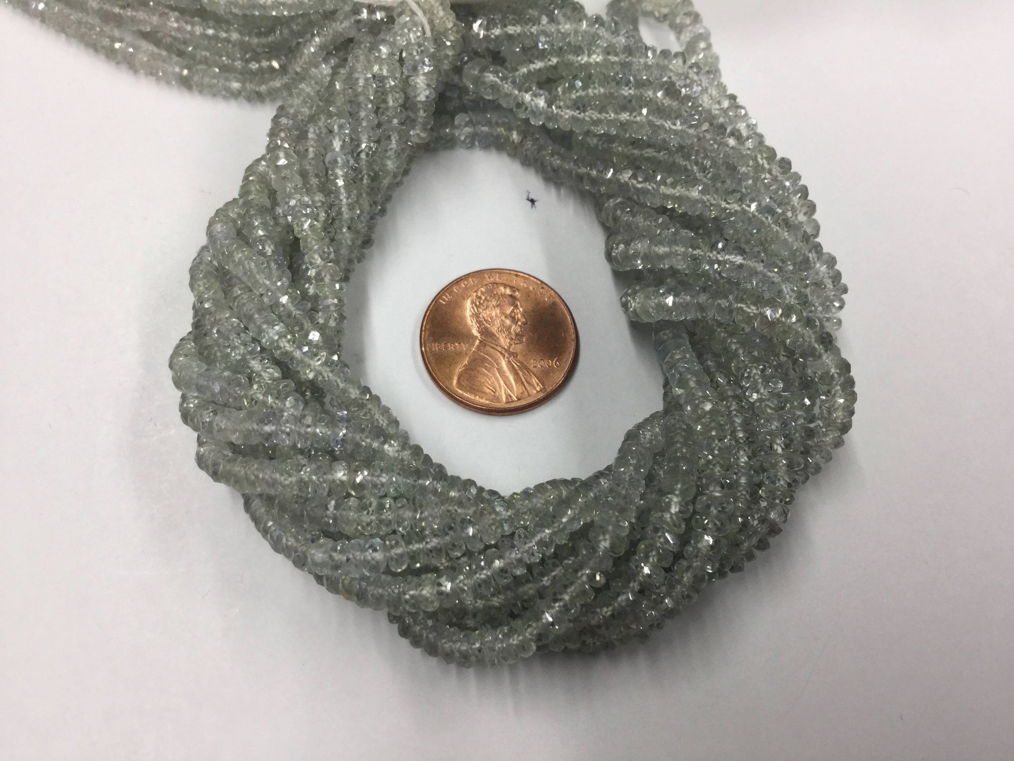 Clear Grey Sapphire Rondelles Faceted
