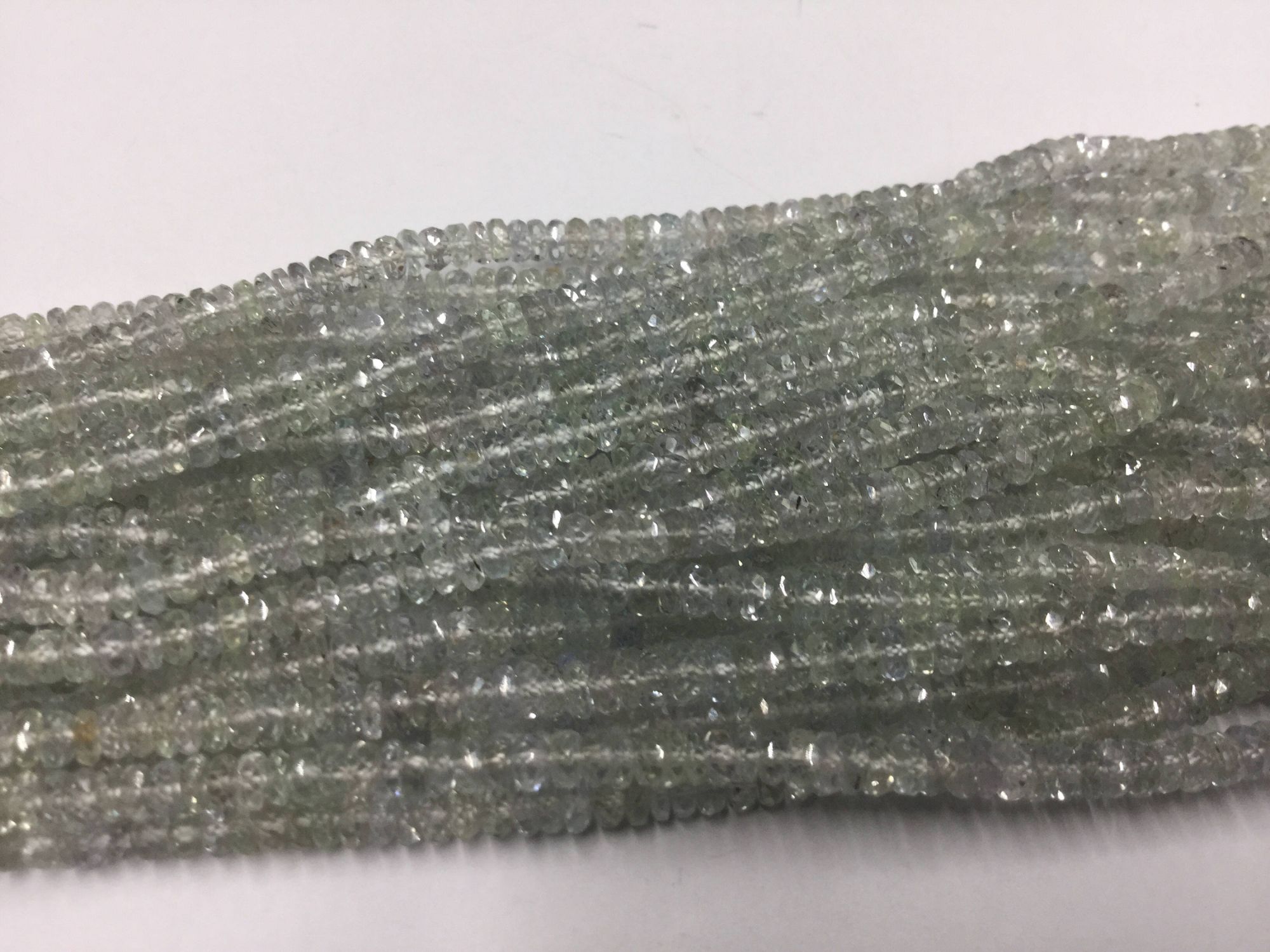 Clear Grey Sapphire Rondelles Faceted