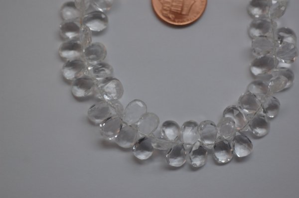 Clear White Quartz Pear Faceted