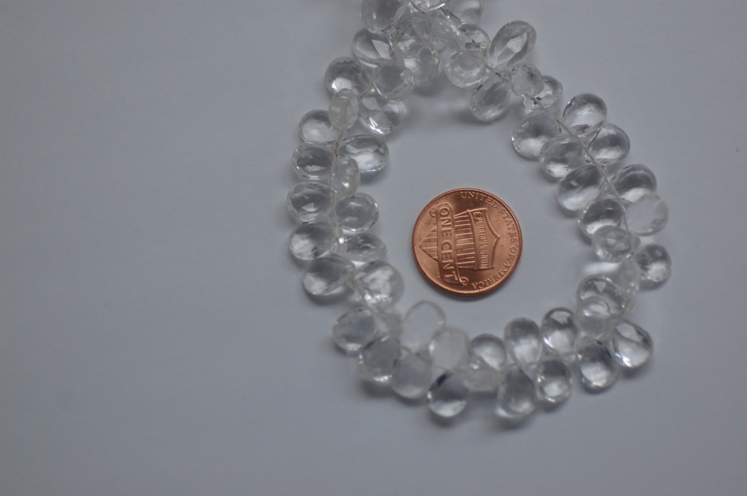 Clear White Quartz Pear Faceted