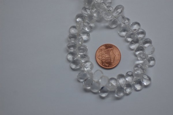 Clear White Quartz Pear Faceted
