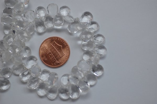 Clear White Quartz Pear Faceted