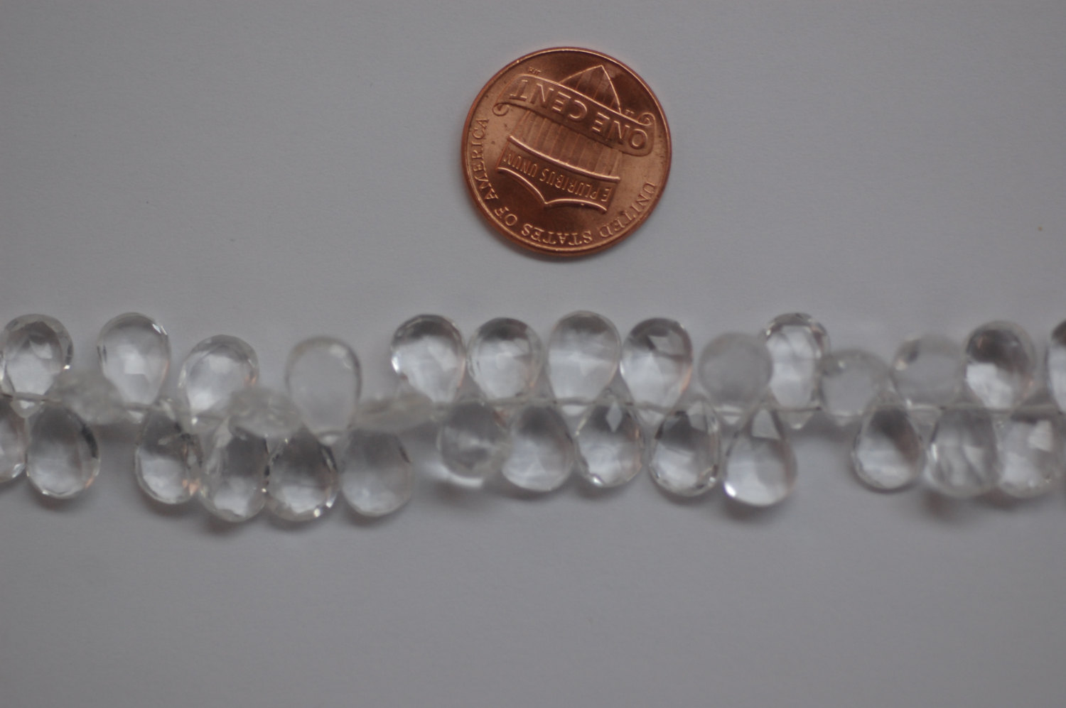 Clear White Quartz Pear Faceted