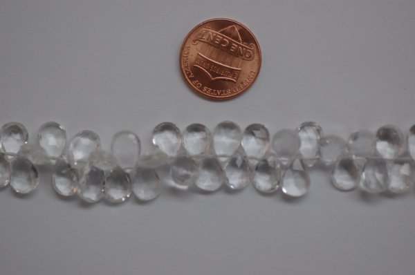 Clear White Quartz Pear Faceted