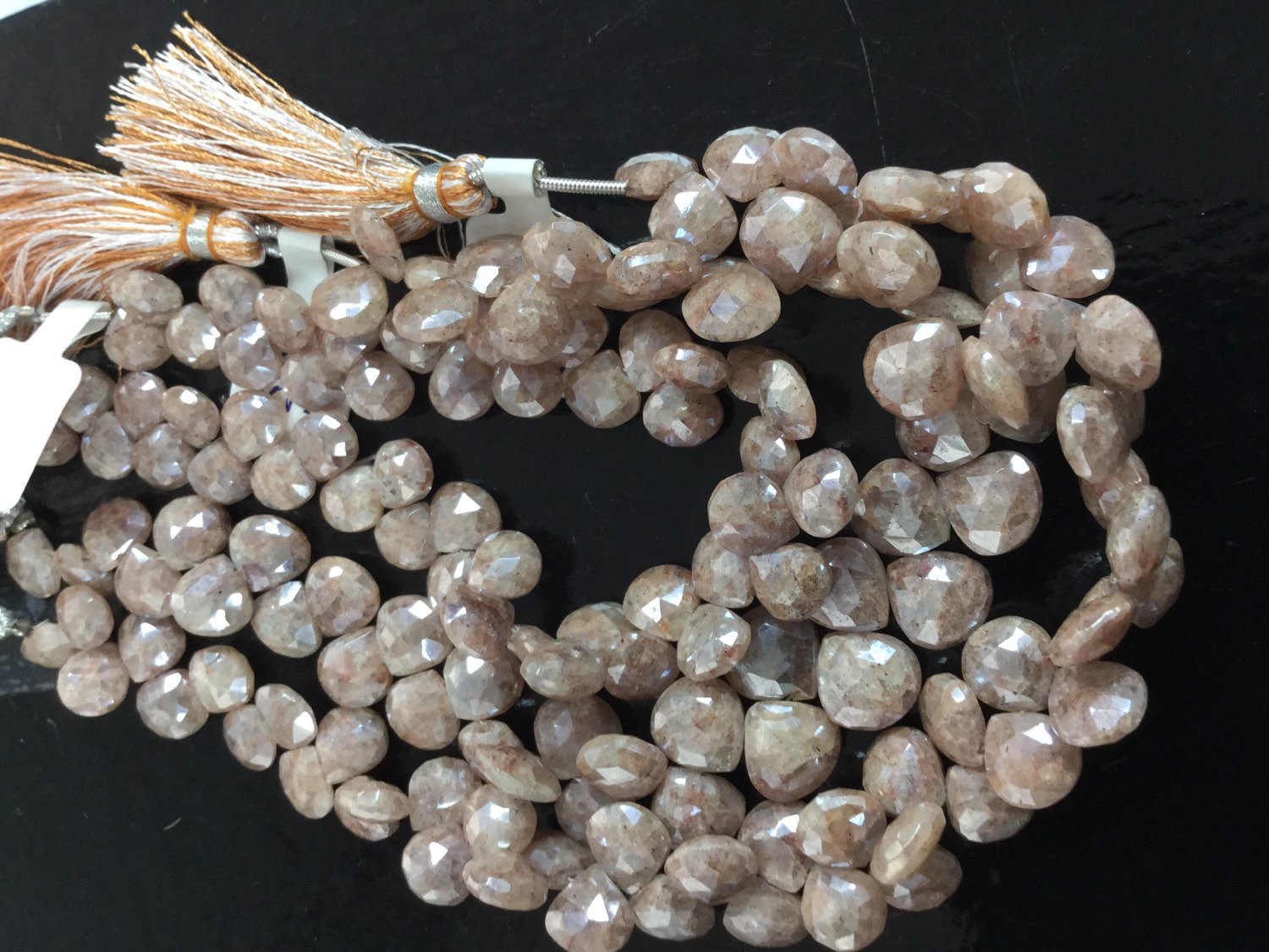 Coated Corundum Hearts Faceted