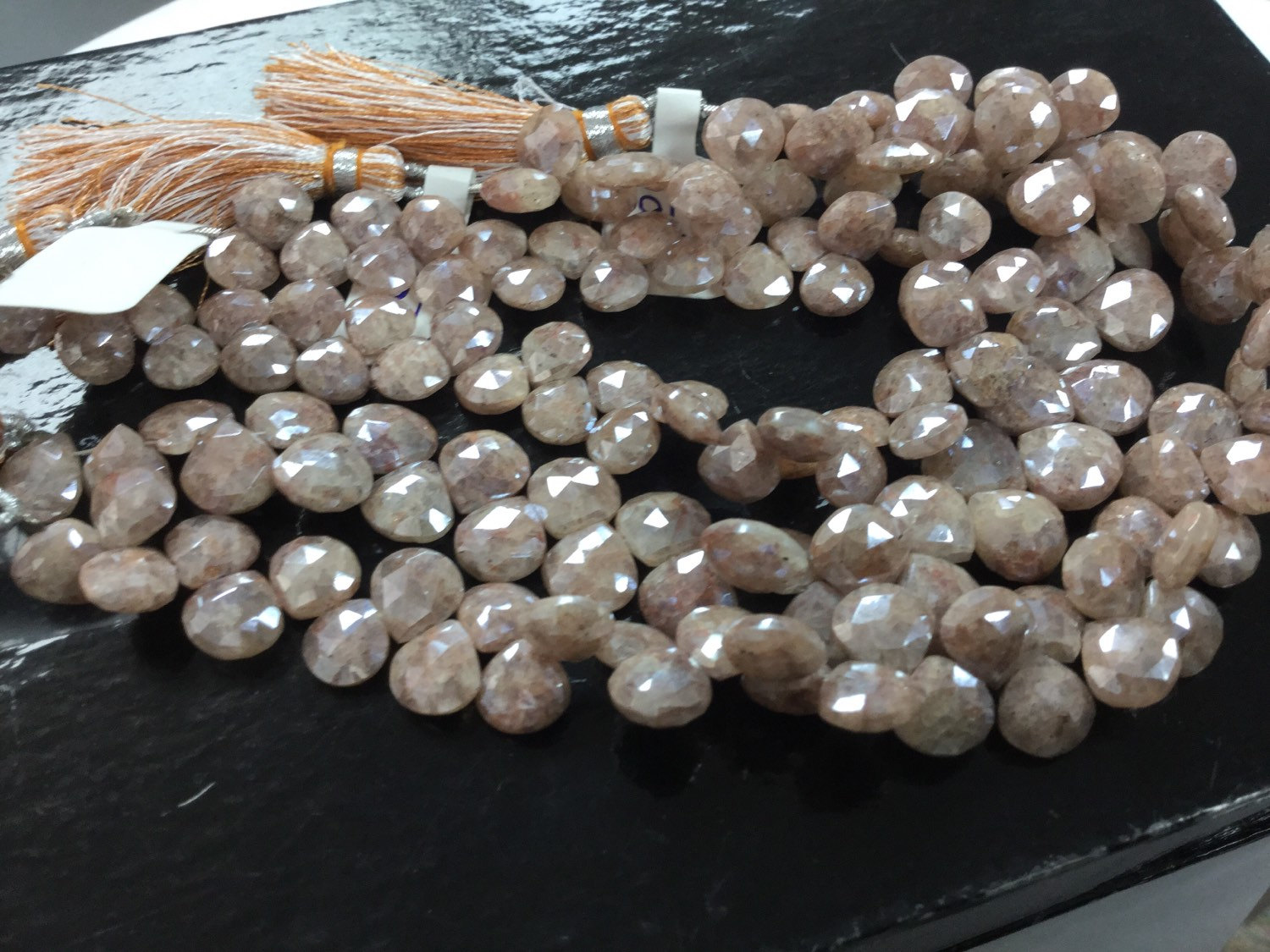 Coated Corundum Hearts Faceted