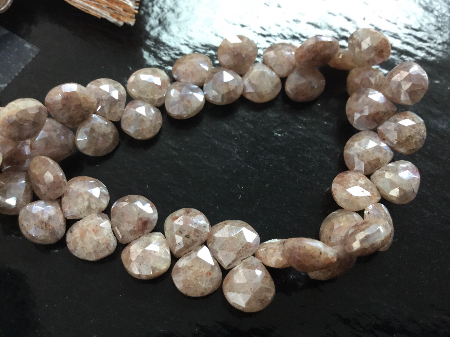 Coated Corundum Hearts Faceted