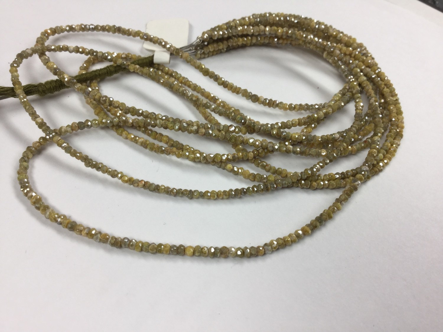 Coated Golden SilveriteCorundum Rondelles Faceted