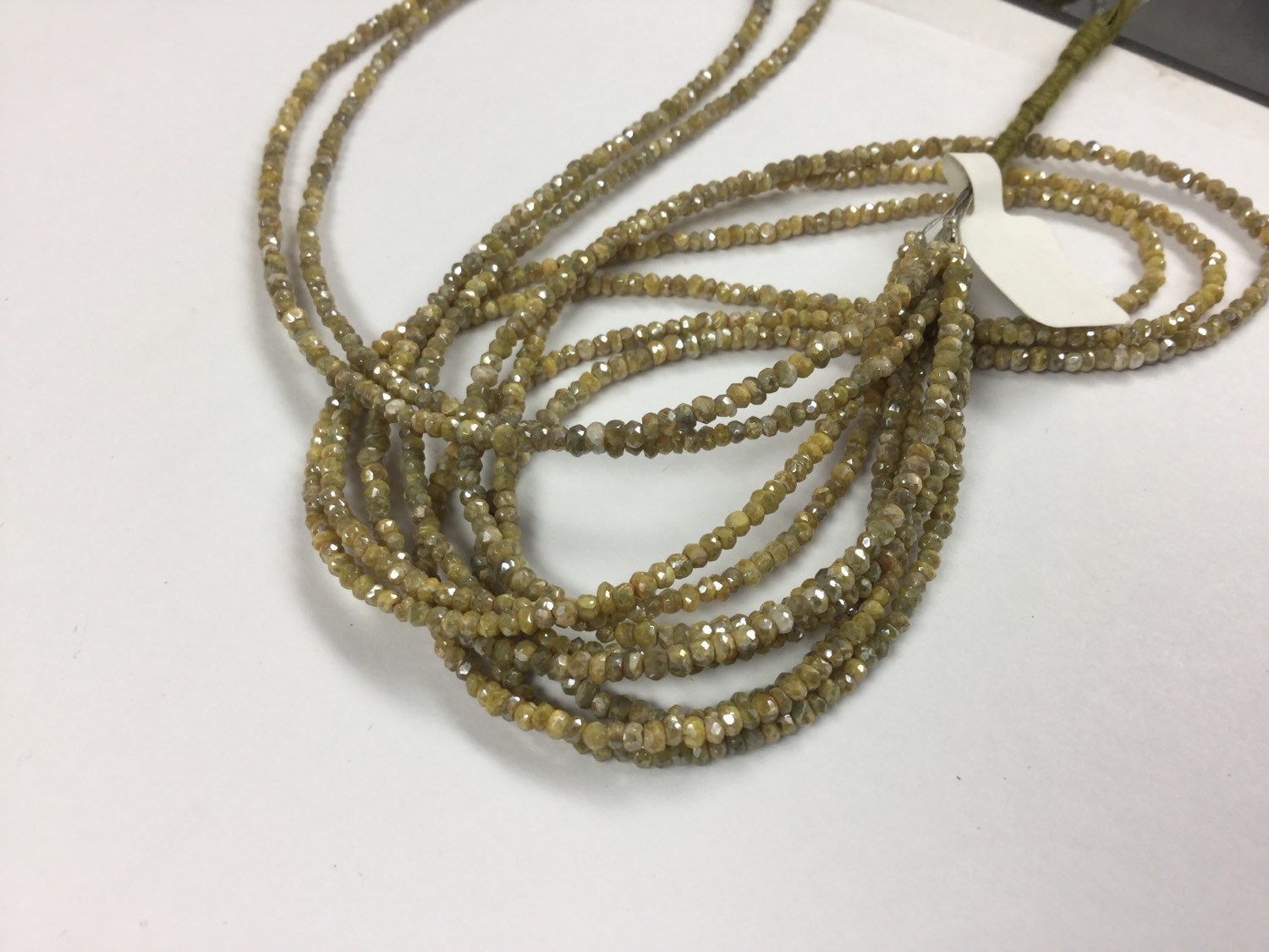 Coated Golden SilveriteCorundum Rondelles Faceted