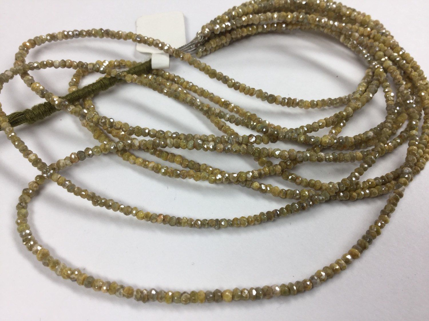 Coated Golden Silverite/Corundum Rondelles Faceted