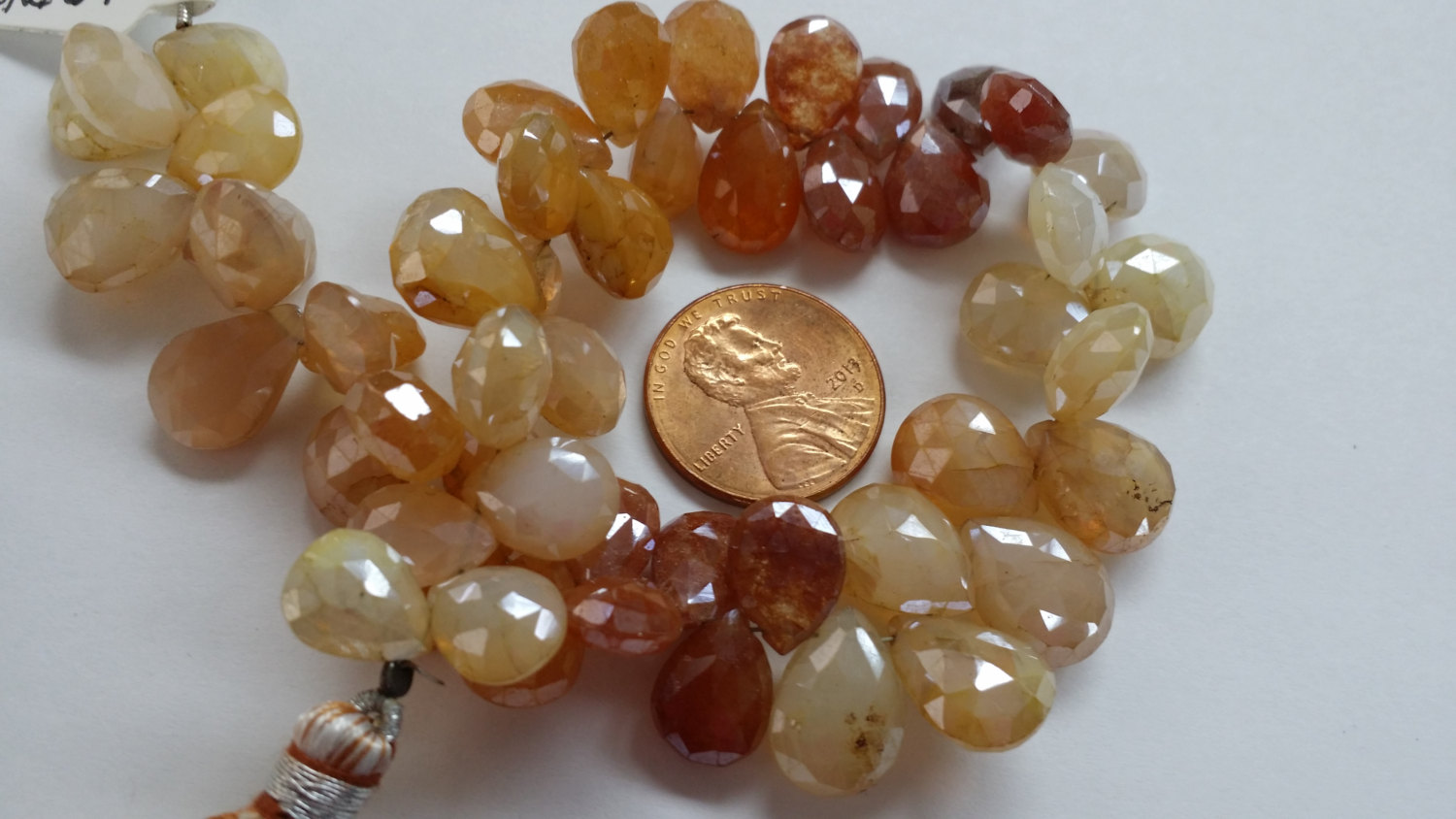 Coated Moonstone Pears Faceted
