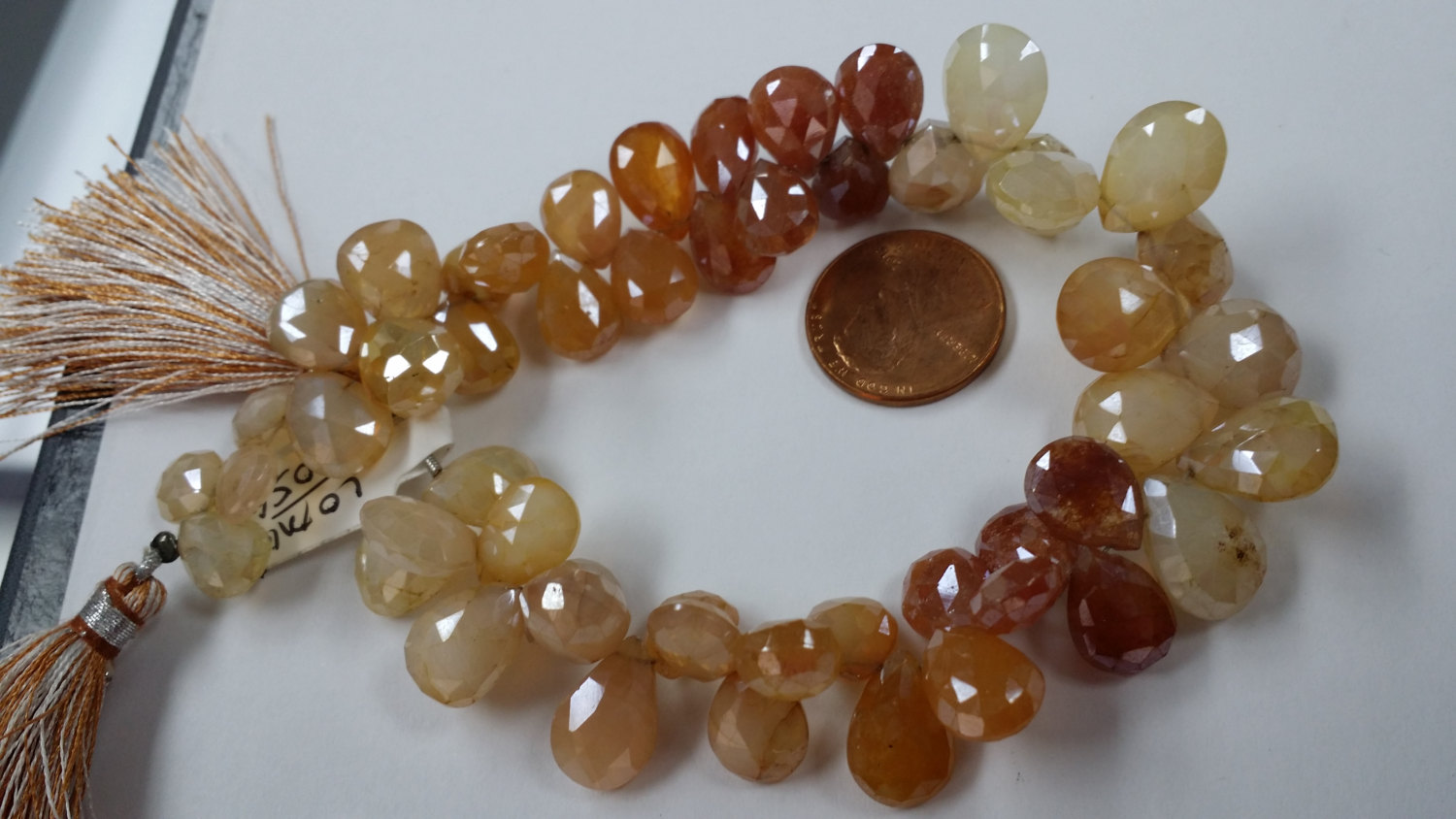 Coated Moonstone Pears Faceted