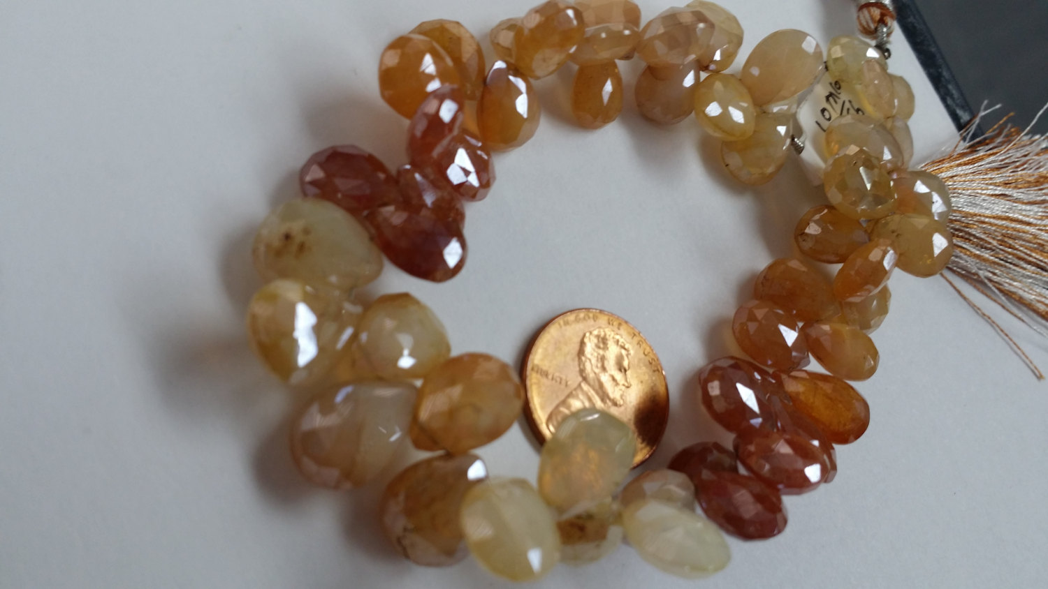 Coated Moonstone Pears Faceted