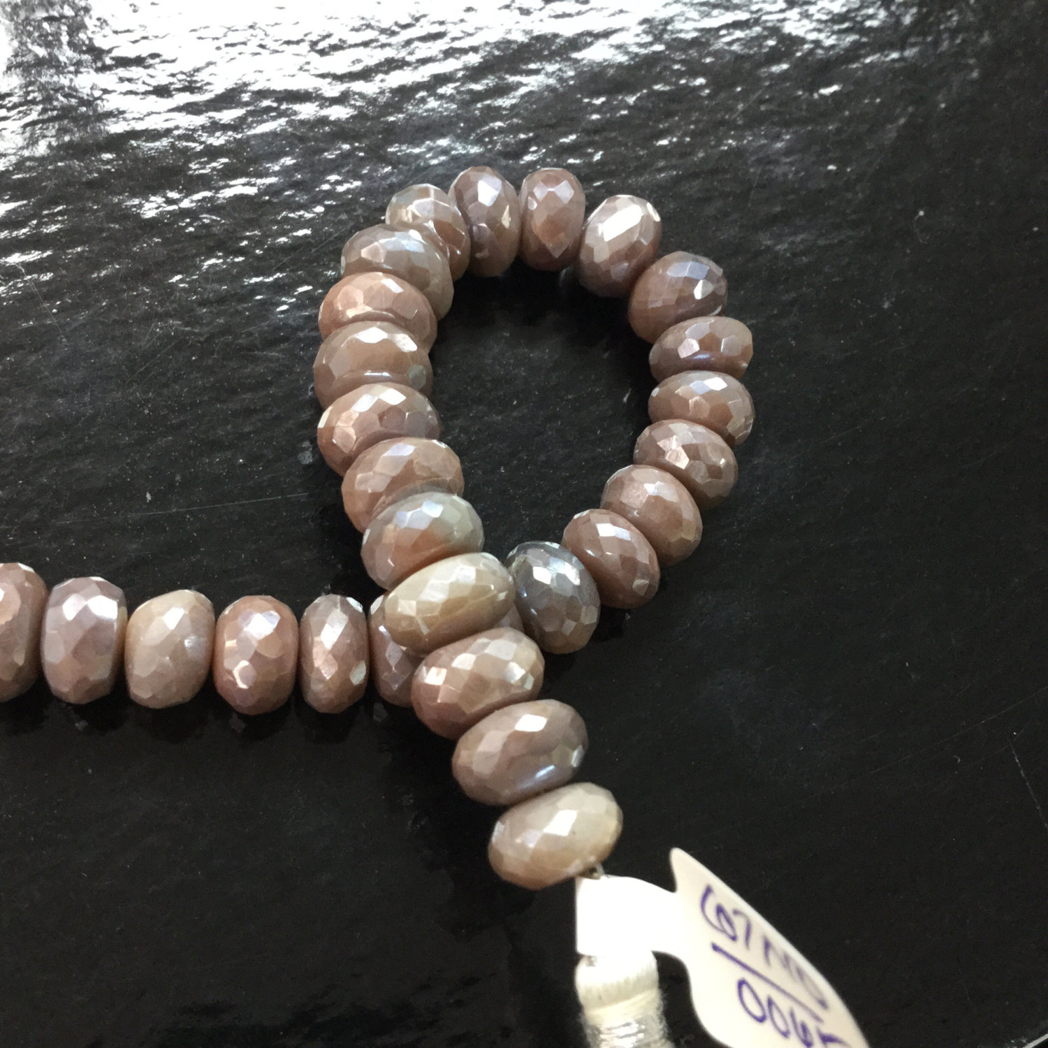 Coated Moonstone Rondelles Faceted