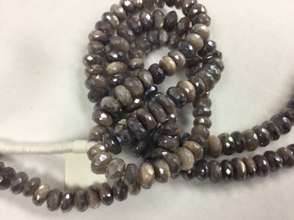 Coated Moonstone Rondelles Faceted