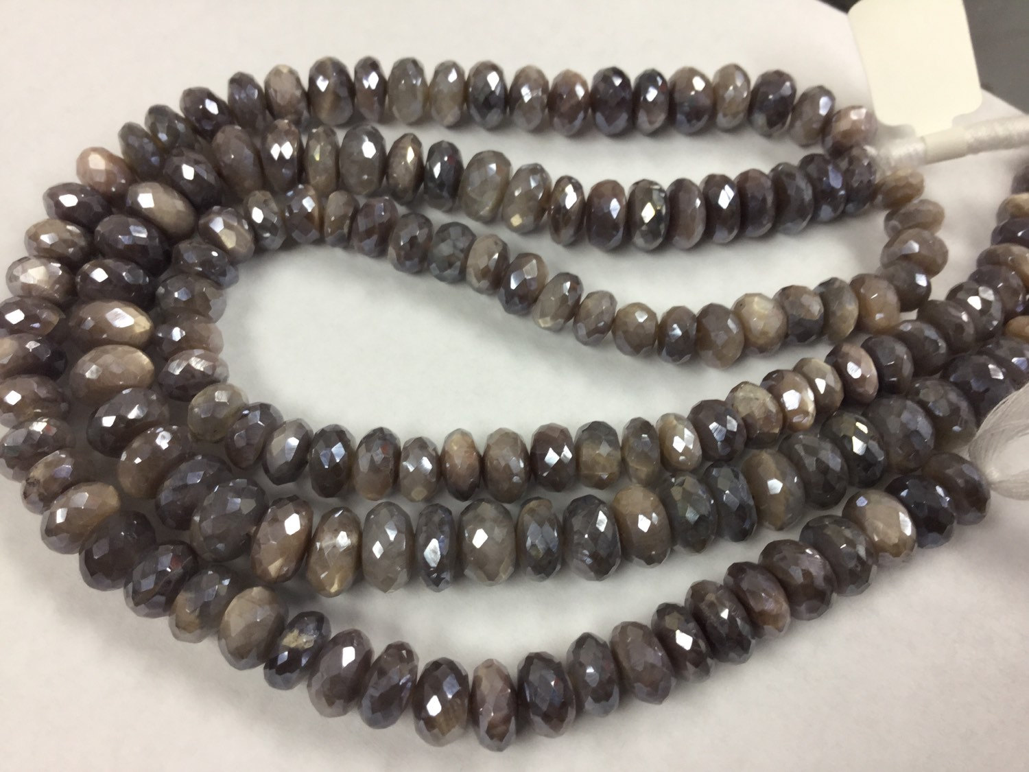 Coated Moonstone Rondelles Faceted