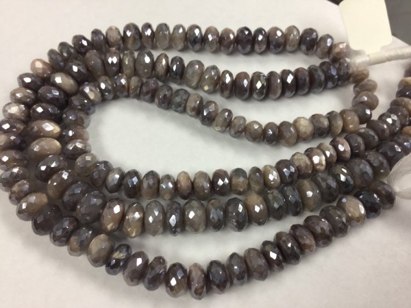 Coated Moonstone Rondelles Faceted