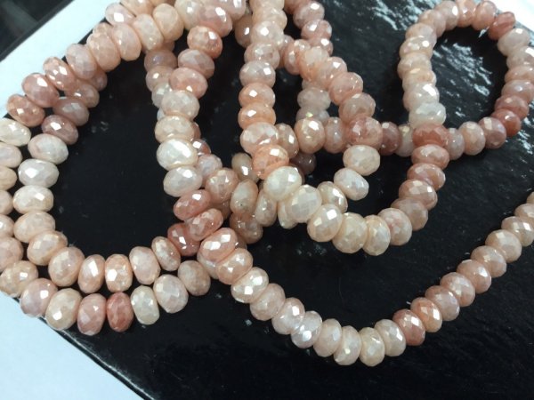 Coated Moonstone Rondelles Faceted