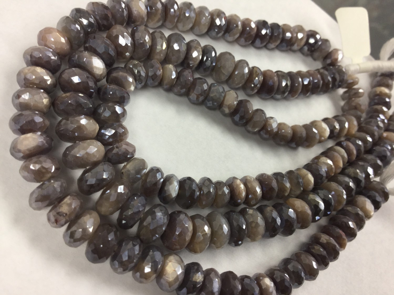 Coated Moonstone Rondelles Faceted