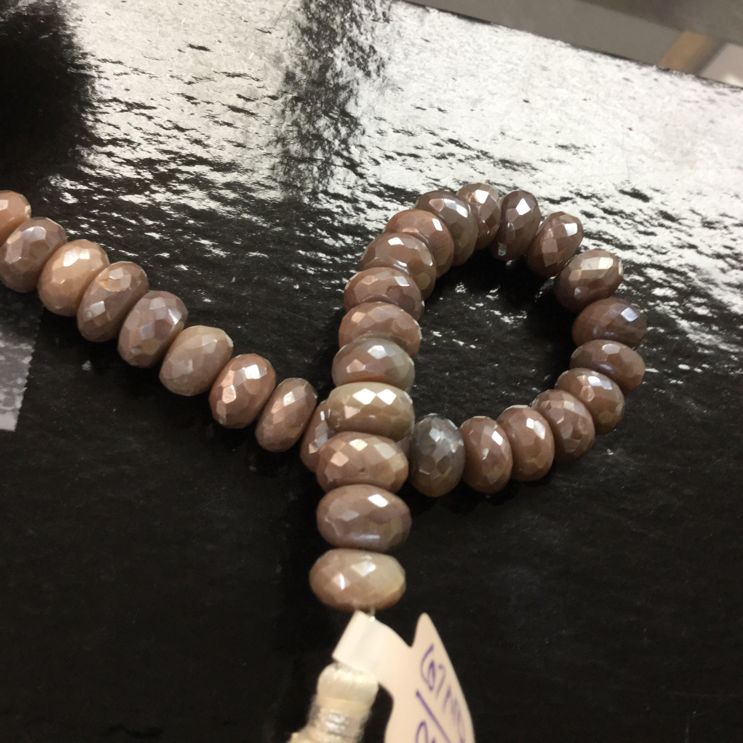 Coated Moonstone Rondelles Faceted