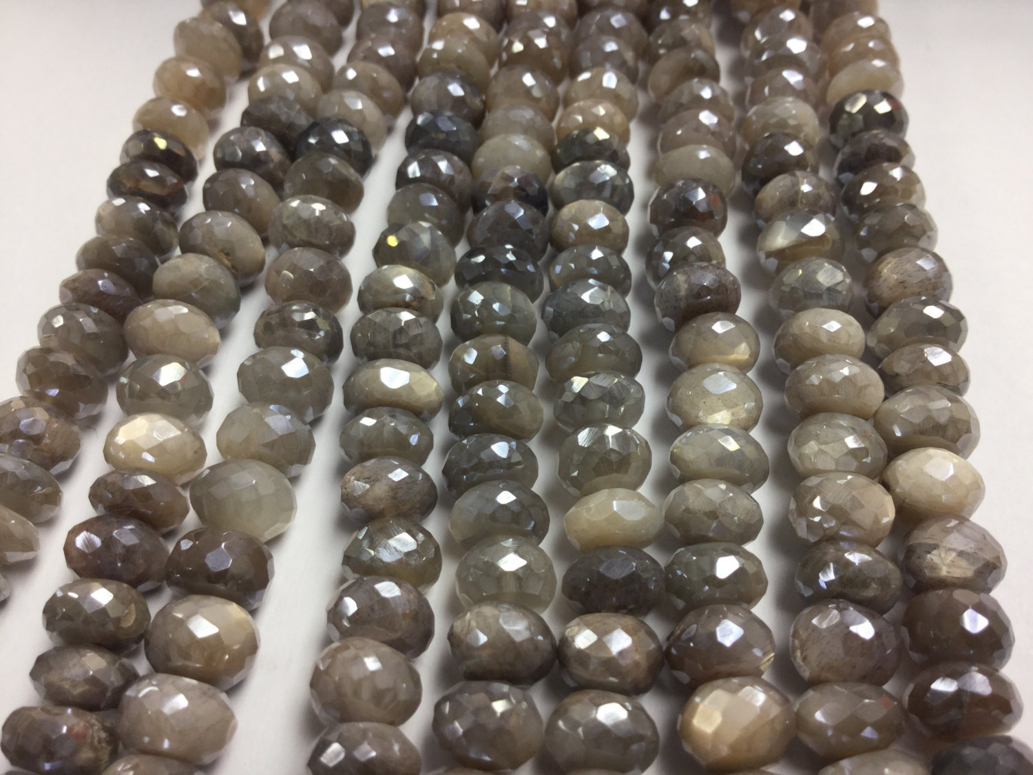 Coated Multi Moonstone Rondelles Faceted
