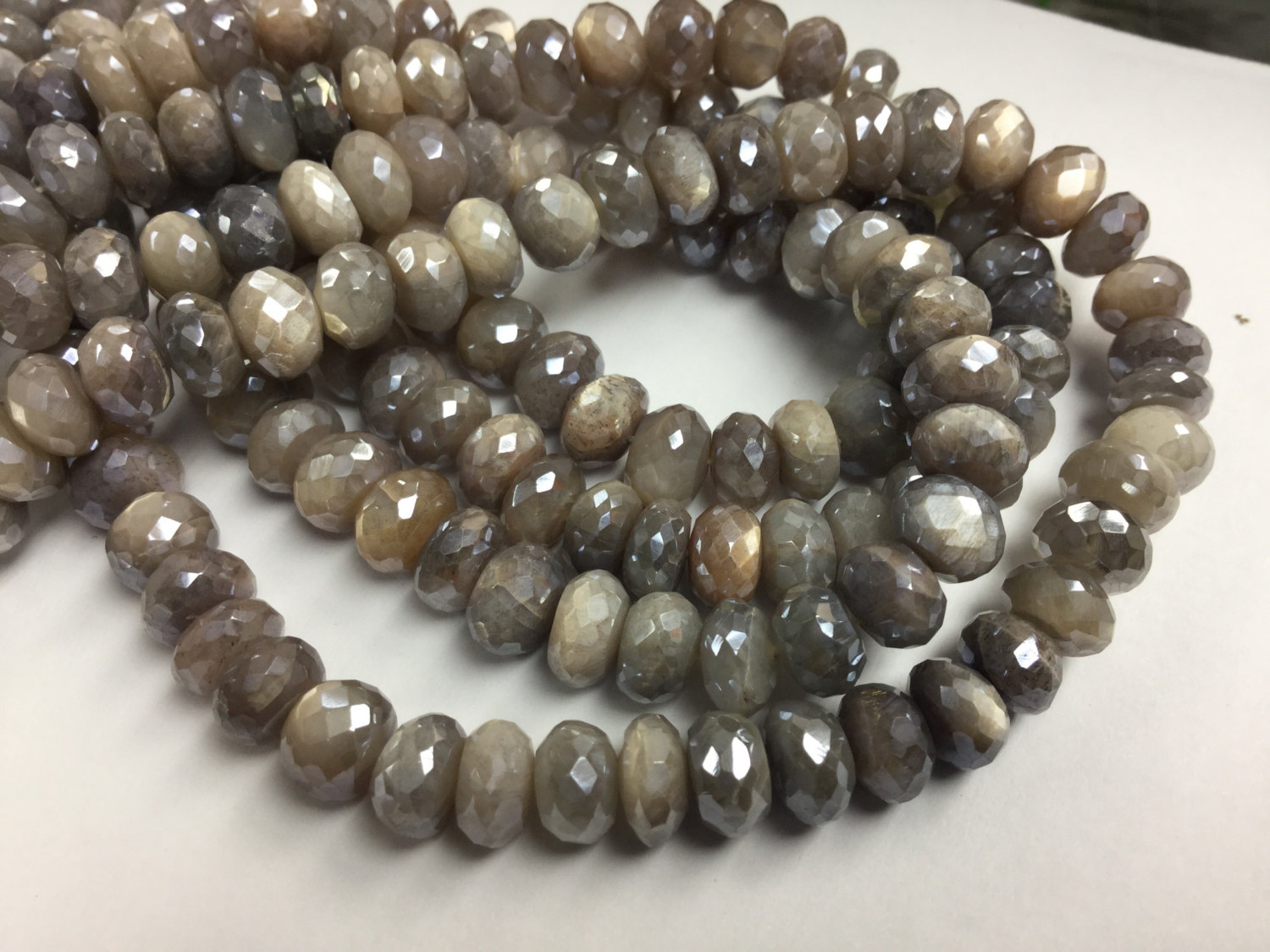 Coated Multi Moonstone Rondelles Faceted