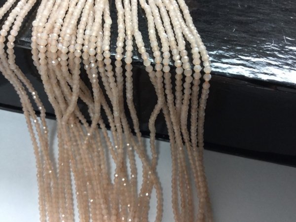 Coated Peach Moonstone Rondelles Faceted