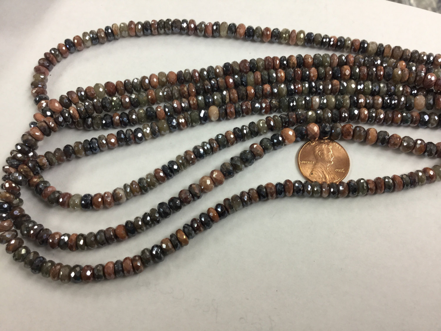 Coated Silicatite Rondelles Faceted