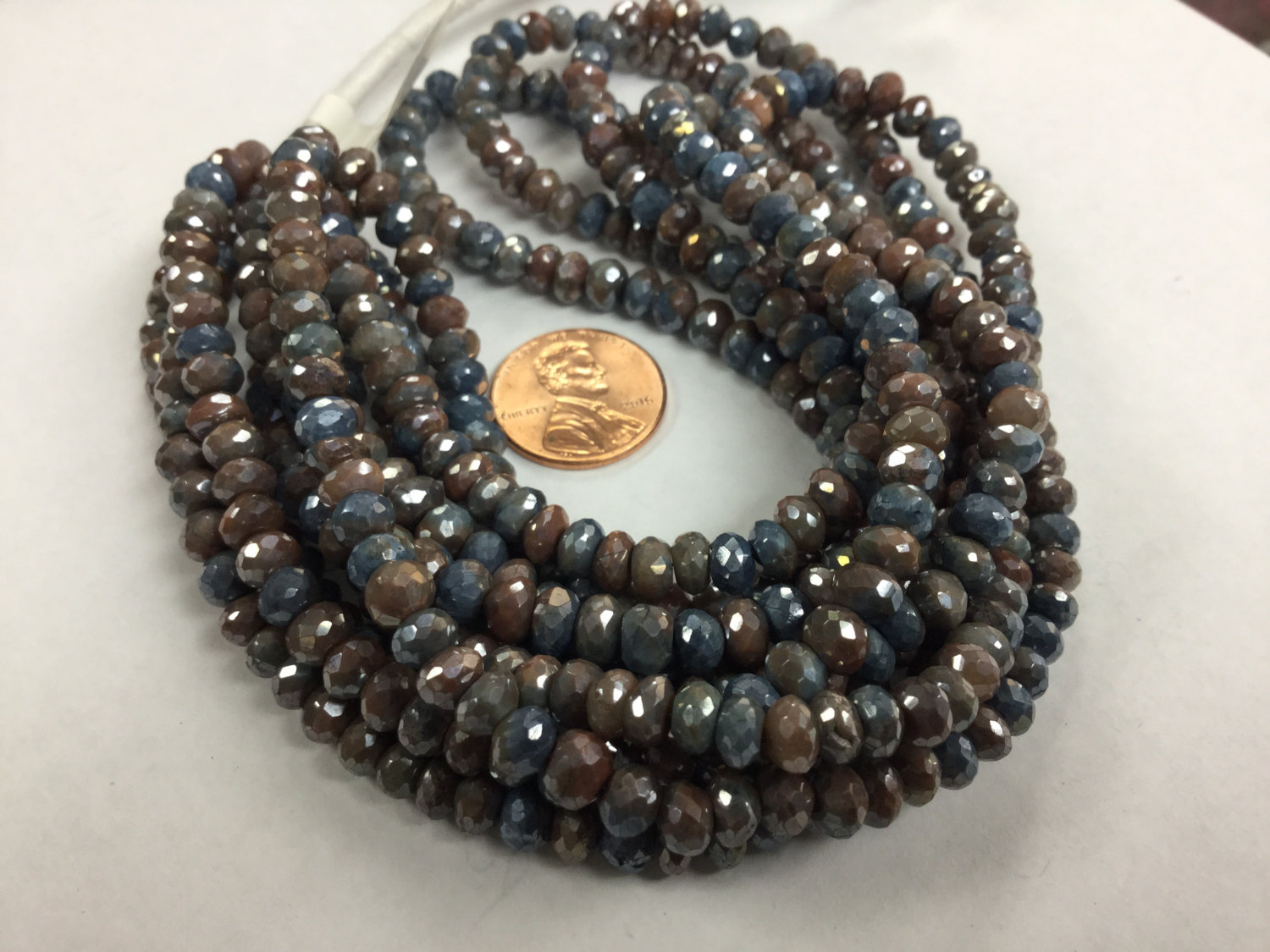 Coated Silicatite Rondelles Faceted