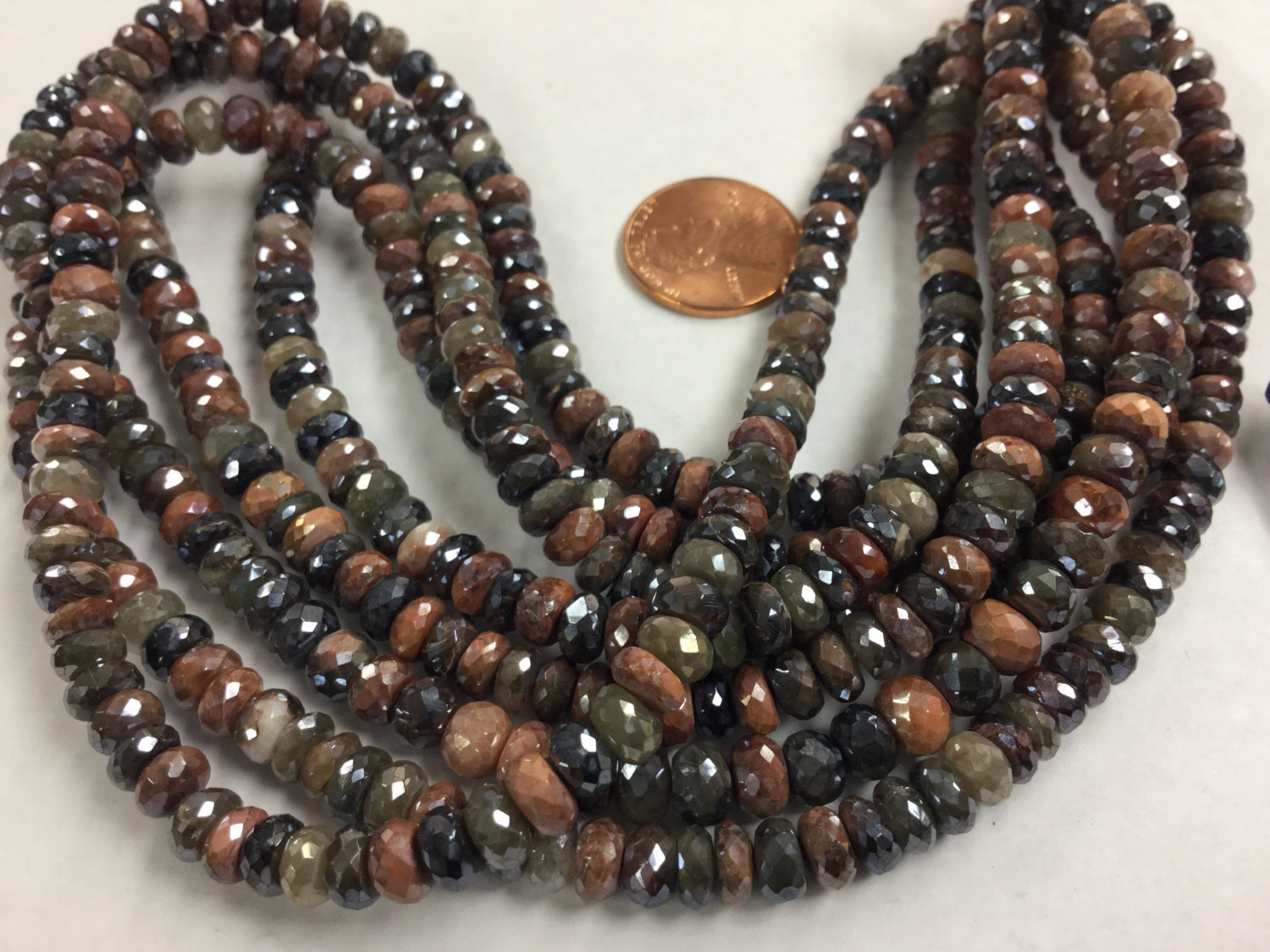 Coated Silicatite Rondelles Faceted