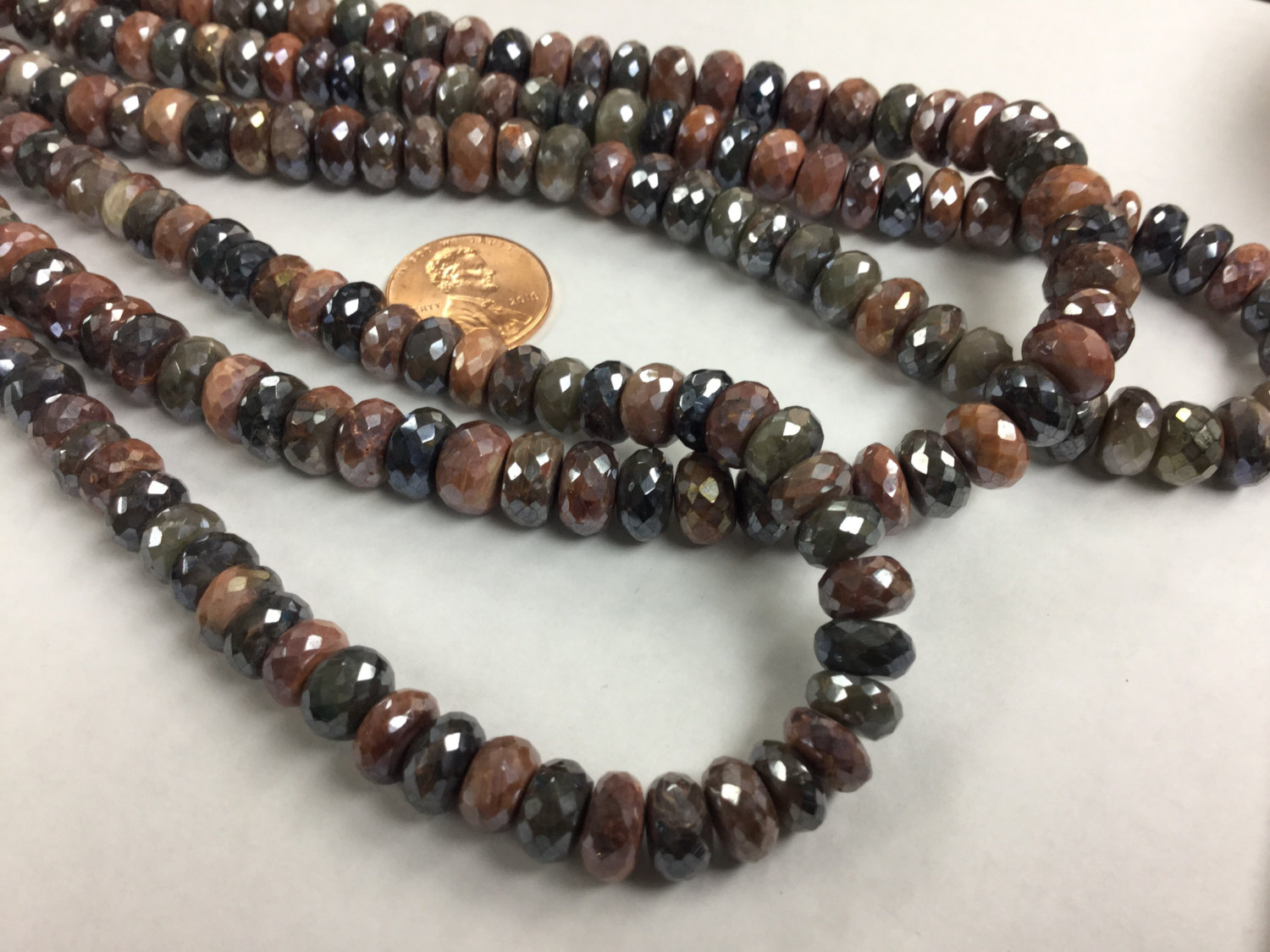 Coated Silicatite Rondelles Faceted