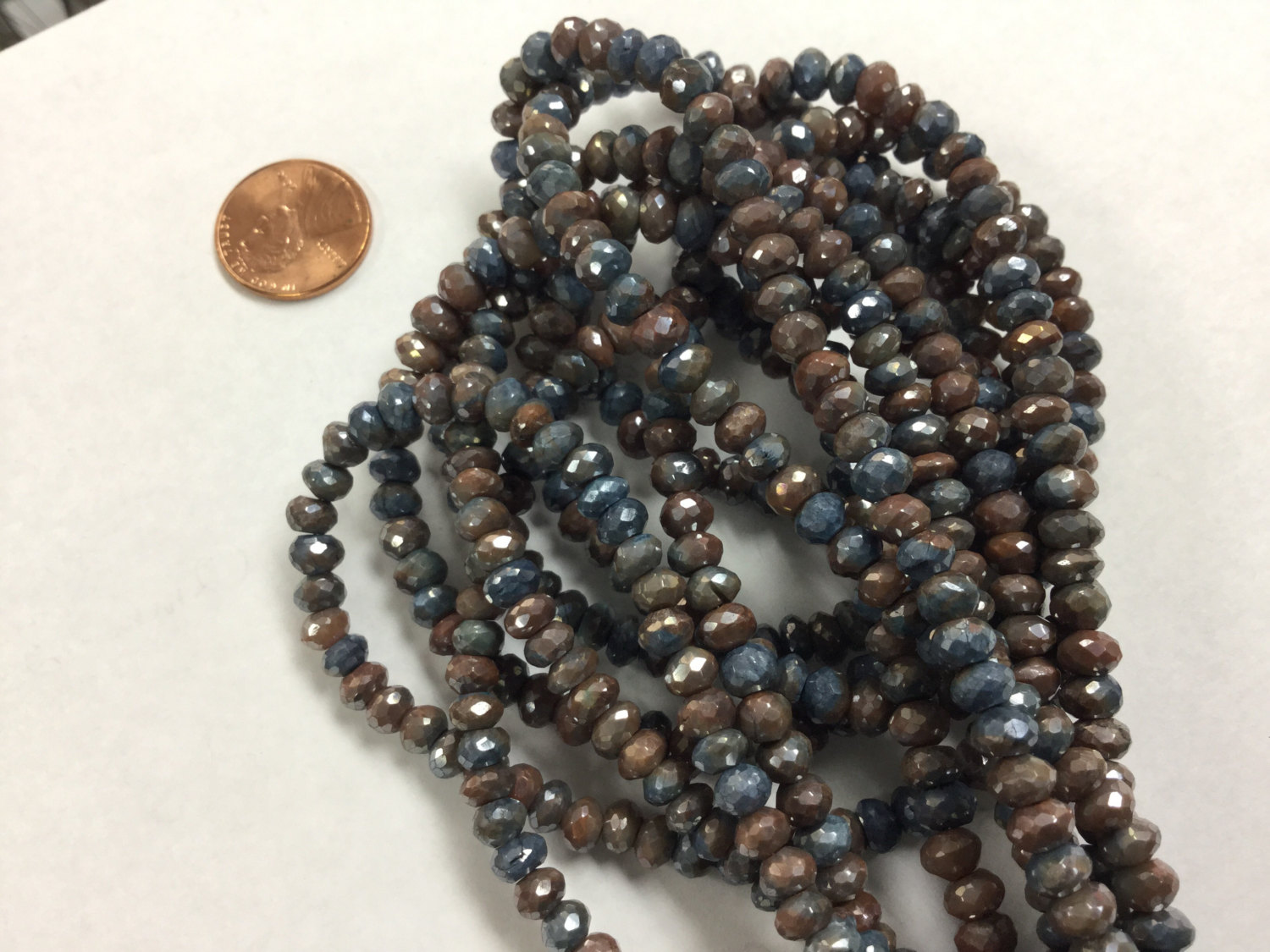 Coated Silicatite Rondelles Faceted