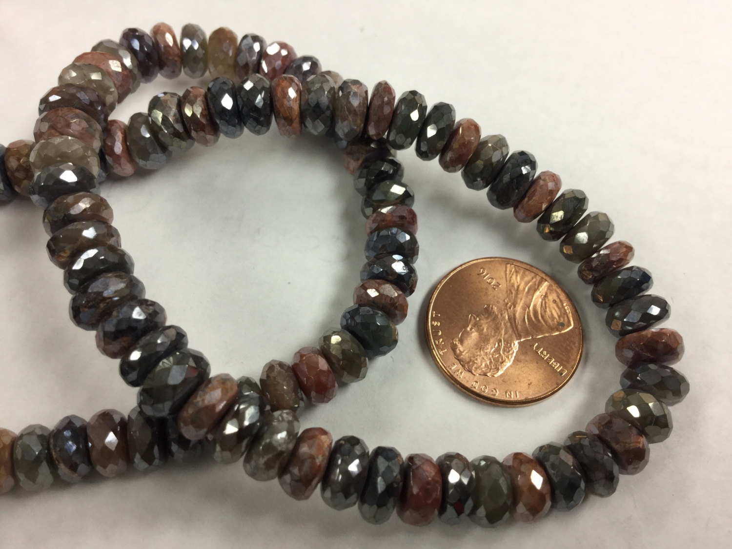 Coated Silicatite Rondelles Faceted