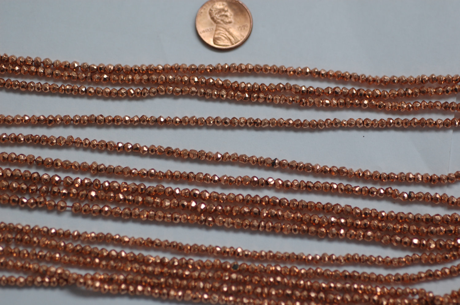 Cooper Pyrite Rondelle Faceted